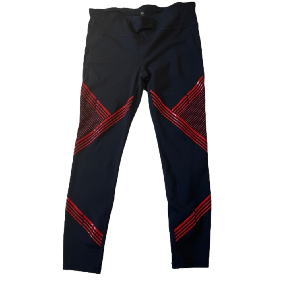 GapFit Legging In Navy and Red - Size L  Preowned In Overall Good Condition